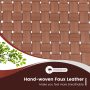 Set of 1/2 Woven Leather Accent Chairs with Wood Frame - Image 4