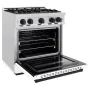 ZLINE - 30 in. Wide 4 Burner 4.2 cu. ft. Autograph Classic Dual Fuel Freestanding Range with White and Black Accents - White - Image 3