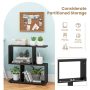 Black 24 Inch 3-Tier Geometric Bookshelf with Thick Foot Pads - Image 6