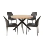 Kiayanna 46.4" Round Table Metal Legs Dining Table Set with 4 Dining Chairs - Image 2