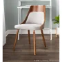 Anabelle Mid-Century Walnut and Grey Modern Dining Chair - Image 5