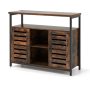 Buffet Cabinet Industrial Sideboard Storage Cabinet with Slatted Door and 3 Adjustable Shelves - Image 3