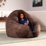 Jaxx 6 Foot Cocoon- Giant Bean Bag for Adults - Padded Microvelvet, Chestnut - Image 5
