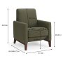 Better Homes & Gardens Reading Push Back Recliner, Olive - Image 3