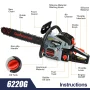 Garwinner Gas Chainsaw 20'' 2-Stroke 62CC Cordless Chainsaw 6220G for Farm, Garden, Ranch, Cutting Wood/Trees/Firewood - Image 4