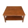 Hampton 36 in. Espresso Square Solid Wood Top Coffee Table with Shelf - Image 4