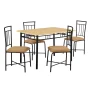 Mainstays Louise Traditional 5-Piece Wood & Metal Dining Set, Deep Walnut - Image 2