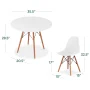 Best Choice Products 5-Piece Compact Mid-Century Modern Dining Set w/ 4 Chairs, Wooden Legs - White/Walnut - Image 2
