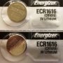 2 Piece Energizer ECR1616 CR 1616 Lithium 3V Battery BR1616 DL1616 Coin Cell NEW - Image 2