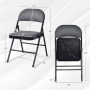 Foldable Chair Set with Padded Seat Seat and Fabric Covered Backrest - Set of 2 - Image 4