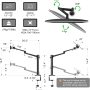 Viozon Monitor and Laptop Mount, 2-in-1 Adjustable Dual Arm Desk Mounts Single Desk Arm Stand/Holder for 17 to 32 Inch LCD Computer Screens, Extra Tray Fits 12 to 17 inch Laptops (Black) - Image 2