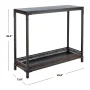SAFAVIEH Dinesh Console Table With Storage Shelf Black / Dark Walnut - Image 5