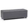 Hamilton 48 inch Wide Transitional Rectangle Storage Ottoman in Stone Grey Vegan Faux Leather, Assembled - Image 5