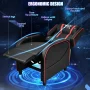 Topbuy PU Leather Gaming Recliner Chair Single Massage Lounge Sofa W/ Lumbar Cushion Red - Image 6