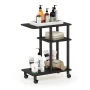 Furinno Turn-N-Tube U Shape Sofa Side Table with Casters, Espresso/Black - Image 4