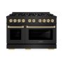 ZLINE - 48 in. Wide 8 Burner Autograph Select Dual Fuel Freestanding Range with Bronze Accents - Black Stainless Steel - Image 1