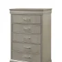 5 piece Amalia Queen Champagne Silver Upholstered Panel Bedroom Set - Image 4