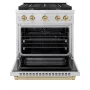 ZLINE - 30 in. Wide 4 Burner 4.2 cu. ft.  Autograph Paramount Dual Fuel Freestanding Range with Champagne Bronze Accents - Stainless Steel - Image 2