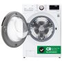 LG - 4.5 Cu. Ft. High-Efficiency Stackable Smart Front Load Washer with Steam and Built-In Intelligence - White - Image 4