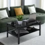 Sumdeal Lift Top Coffee Table,Glass Coffee Table with Storage Shelf & Metal Frame,Coffee Table Lift Top, Lift Tabletop Dining Table for Home Living Room, Office - Image 5