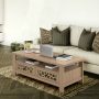 3-tier Coffee Table with 2 Drawers and 5 Support Legs - Image 2