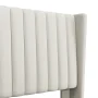 Yaheetech Upholstered Platform Full Bed with Headboard, Ivory - Image 4