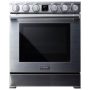 Dacor - 30 in. Wide 4 Elements Transitional 6.3 Cu. Ft. Freestanding Electric Induction Four-Part Pure Convection Range - Stainless Steel - Image 1