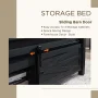 T4TREAM Farmhouse King Size Platform Bed Frame with Headboard and 3 Barn Door Storage Cabinets, No Box Spring Needed, Mattress Not Included,Black - Image 5
