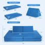 Girls Boys Modular Sofa and Play Couch Set with 2 Folding Mats and 2 Triangular Pillows - Image 3