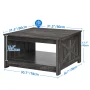 Dexturs Square Coffee Table, Farmhouse Coffee Table with Half Open Storage Compartment, Rustic Gray - Image 5