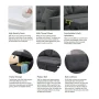 Alexent 3 Seater L-Shaped Sofa with Pull-Out Sleeper Sofa, Sofa with Storage Recliner for Living Room, Bedroom, Apartment Small Combination Sofa, Dark Gray - Image 4