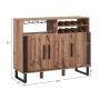 Home Wine Bar Cabinet with 3 Doors and Adjustable Shelves - Image 4