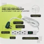3-Outlet Power Strip 2.5 ft. Heavy Duty Cord 3-Outlet White - Image 4