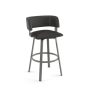 Stinson 26 in. Glossy Grey Metal Charcoal Mat Black Polyurethane Counter Stool - Image 4
