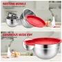 Stainless Steel Mixing Bowls Set, TINANA 6 Pack Mixing Bowls with Lids, Metal Nesting Storage Bowls for Kitchen, 4.5/3/2.5/2/1.5/0.75QT, Great for Prep, Baking, Serving, Multicolor - Image 5