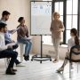 Height-Adjustable Mobile Whiteboard with Round Stand Paper Clips - Image 2