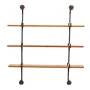 38 in.  x 38 in. Brown 3 Level Wood Wall Shelf with Metal Brackets - Image 4