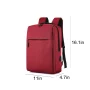 Pompotops Red Laptop Backpack 15.6 Inch, Business Slim Durable Laptops Travel Backpacks With USB Charging Port, College School Computer Bag Gifts For Men And Women - Image 3