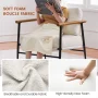 Yaheetech Modern Upholstered Boucle Accent Chair with Metal Frame for Living Room, Ivory - Image 4