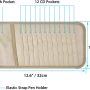 Car CD Case Holder, Wisdompro Vehicle Sun Visor Organizer for Cars with 12 DVD Storage Sleeves, 1 Mesh Pocket, 1 Pen Holder and Elastic Strap, Khaki - Image 2
