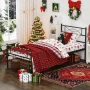 Yoneston Kids Twin Size Metal Platform Bed with Bowknot Headboards Easy Assembly (Mattress Not Included), Black - Image 3