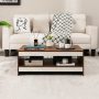 Costway Coffee Table Wood 2-Tier Rectangular Coffee Table W/Storage Shelf Living Room - Image 2