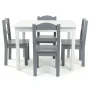 Humble Crew Inspire Toddler Wood Table and 4 Chairs Set, Grey/White - Image 2