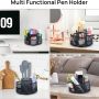 Pen Holder for Desk, 360 Rotating Pencil Holder, Cup Holder for Desk Office, Desk Organizers and Accessories in Black - Image 5