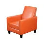 Darvis Burnt Orange Leather Recliner Club Chair - Image 1