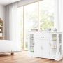 Sideboard Buffet Server Storage Cabinet with 2 Drawers and Glass Doors - Image 1