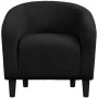 Yaheetech Upholstered Boucle Club Chair Accent Barrel Chair, Black - Image 3