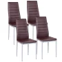 Costway Set of 4 PU Leather Dining Side Chairs Elegant Design Home Furniture Brown - Image 4