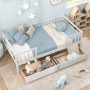 Twin Daybed with Fence and 2 Drawers Kids Bed for Boys & Girls - Image 2