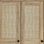Brown Wood Grain 59 in. W Rattan Doors Design Armoires Wardrobe with 5-Drawers, 2-Hanging Rods (70.8 in. H x 18.8 in. D) - Image 6